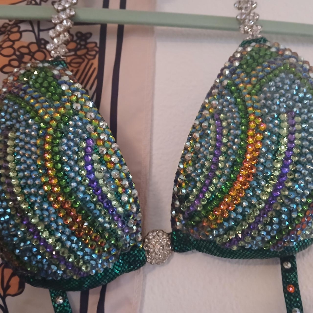 Colorful Rhinestone Bikini Top